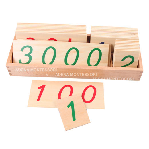 Large Wooden Number Cards With Box (1-3000)