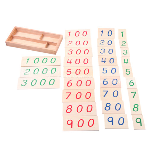 Small Wooden Number Cards With Box (1-3000)