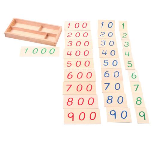 Small Wooden Number Cards With Box (1-1000)