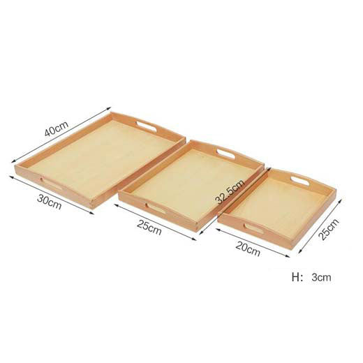 3 Wooden Trays