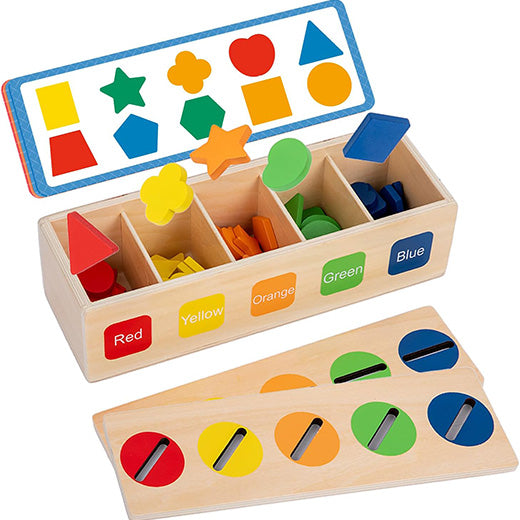 Wooden Shape Sorter Color Matching Box