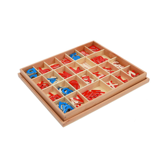 Wood - Small Movable Alphabet (Red & Blue)